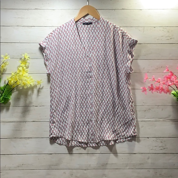 White Pink Paisley Lightweight Summer Blouse Sz. S - Picture 7 of 7
